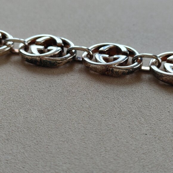 Gucci Britt Interlocking G Logo .925 Sterling Silver Bracelet - Picture 10 of 10